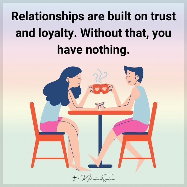 Quote: Relationships
are built on trust
and loyalty.