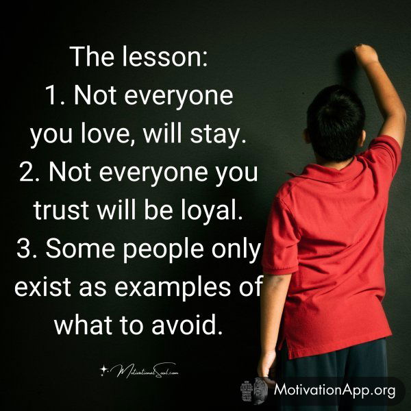 The lesson: