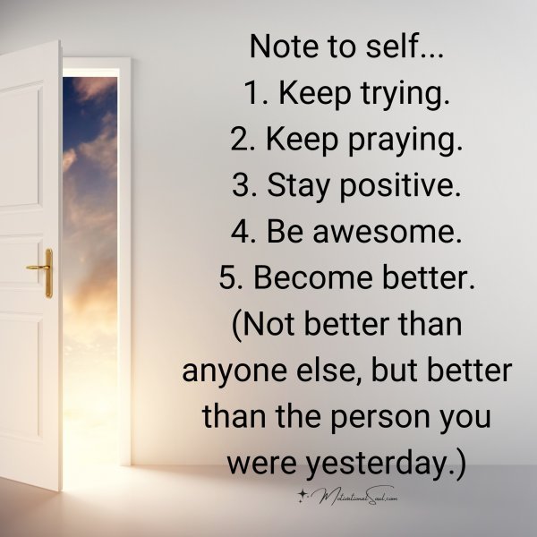 Note to self...