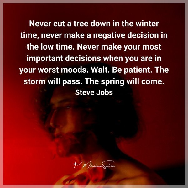 Quote: Never cut a tree down in the winter time,
never make a negative