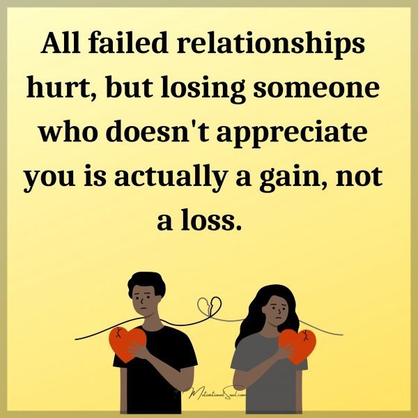 Quote: All failed
relationships hurt,
but losing someone