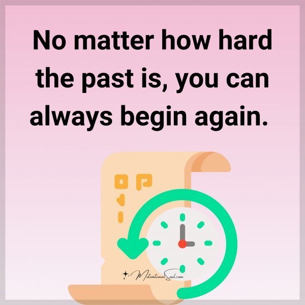 Quote: No matter
how hard
the past is,
you can always