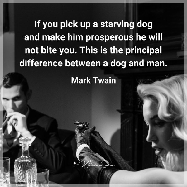 Quote: If you pick up
a starving dog
and make him