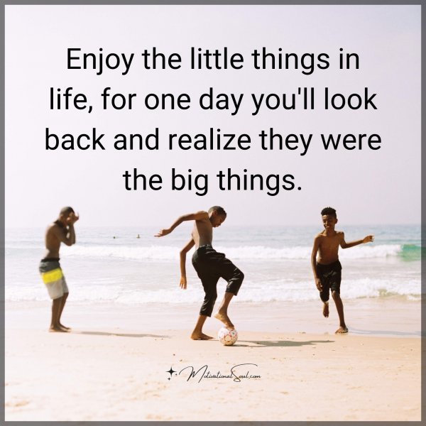 Quote: Enjoy the
little things
in life, for
one day you