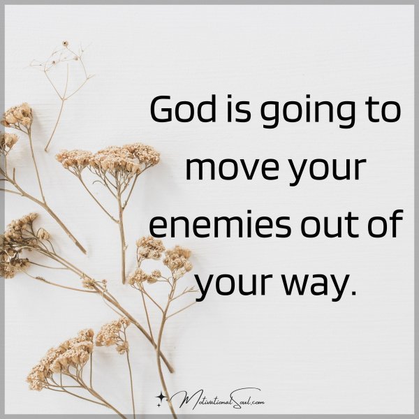 Quote: God is
going to
move your
enemy out
of your