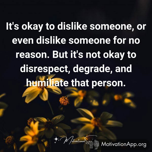 It's okay to dislike