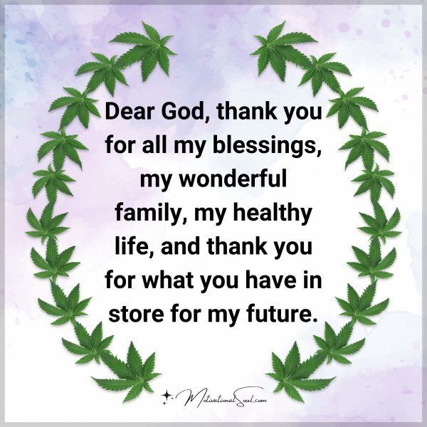 Quote: Dear God,
thank you for all
my blessings, my