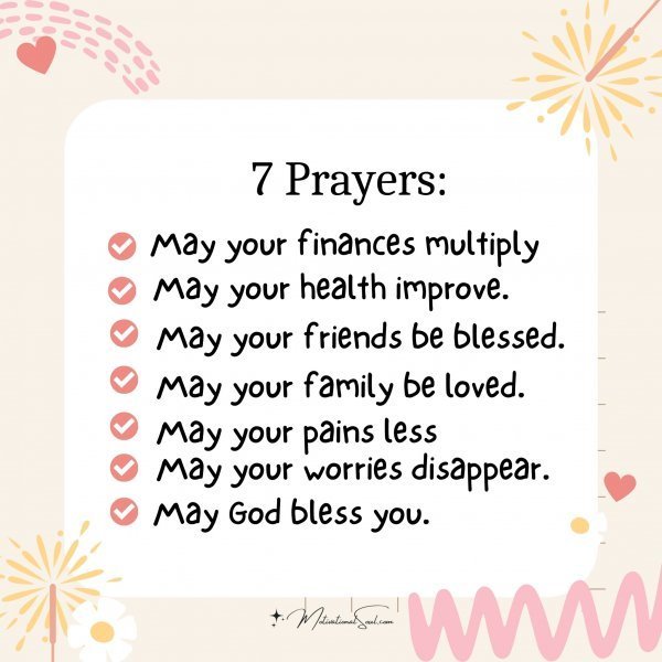 Quote: 7 Prayers
for JUNE:
* May your finances multiply.