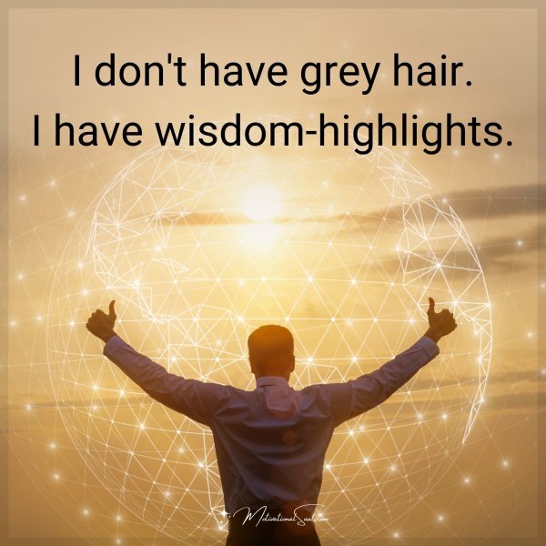 I don't have grey hair. I have wisdom-highlights.