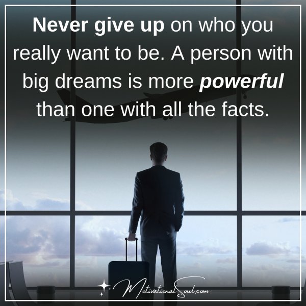 NEVER GIVE UP ON WHO YOU REALLY