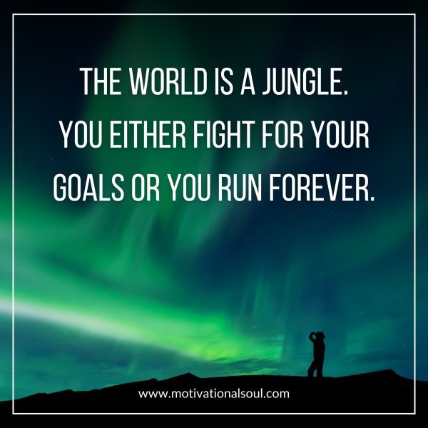 Quote: THE WORLD IS A JUNGLE.
YOU EITHER FIGHT FOR YOUR GOALS
OR