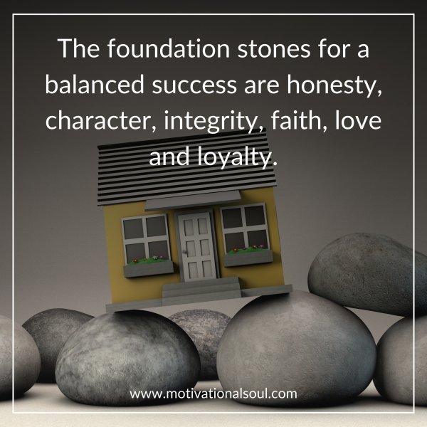 Quote: The foundation stones for
a balanced success
are honesty