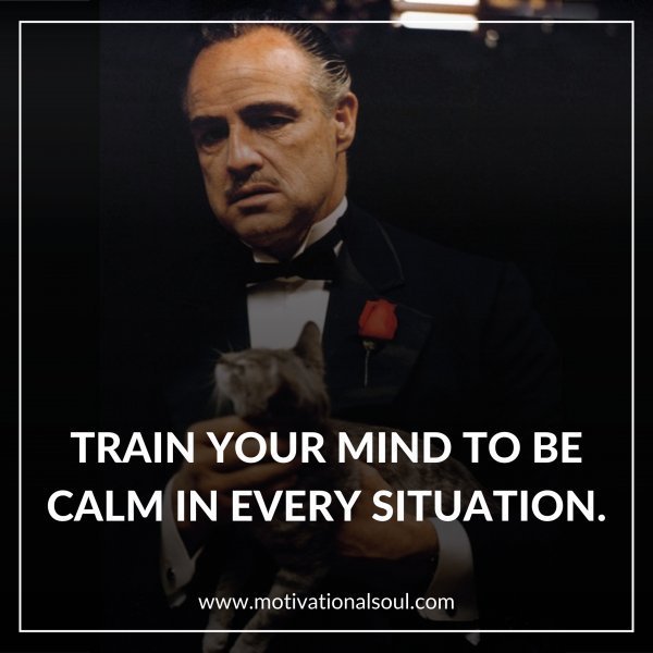 Quote: TRAIN YOUR MIND TO BE
CALM IN EVERY SITUATION