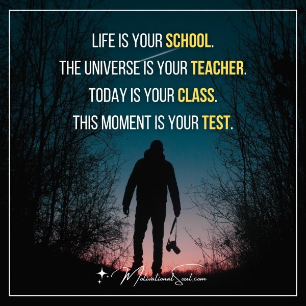 LIFE IS YOUR SCHOOL.