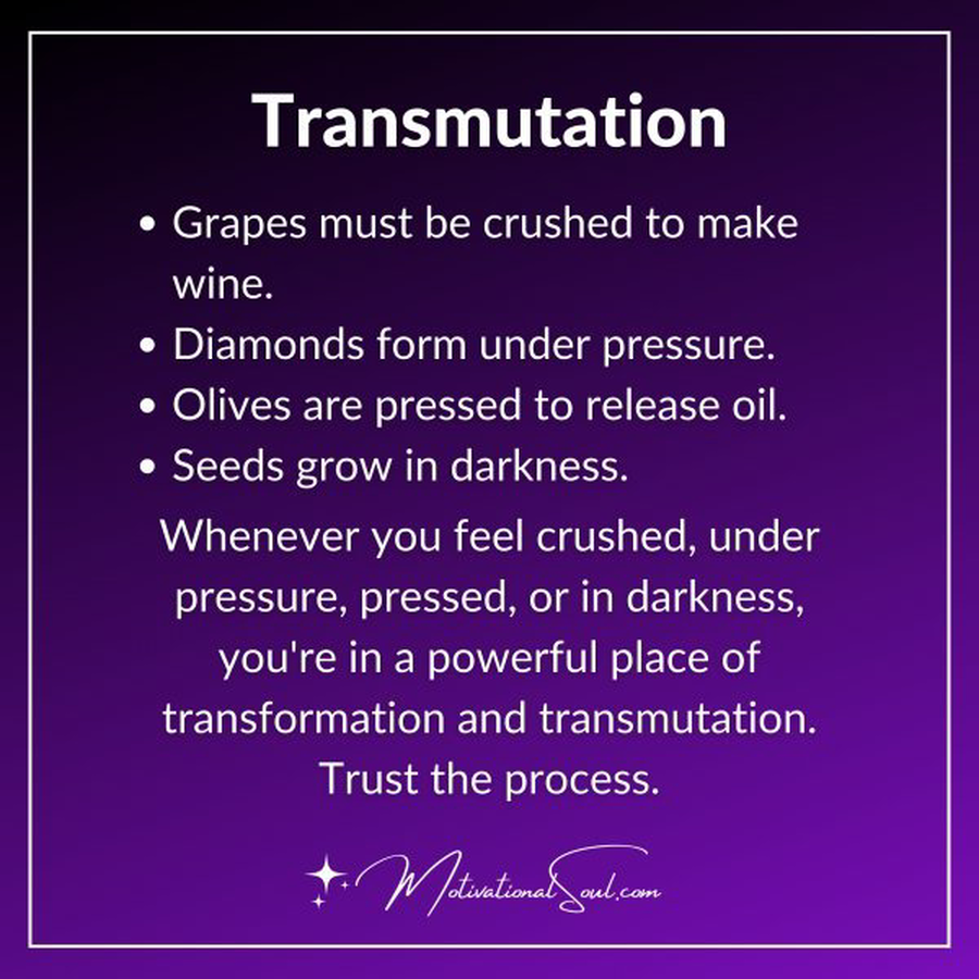 Quote: Transmutation
Grapes must be crushed to make wine