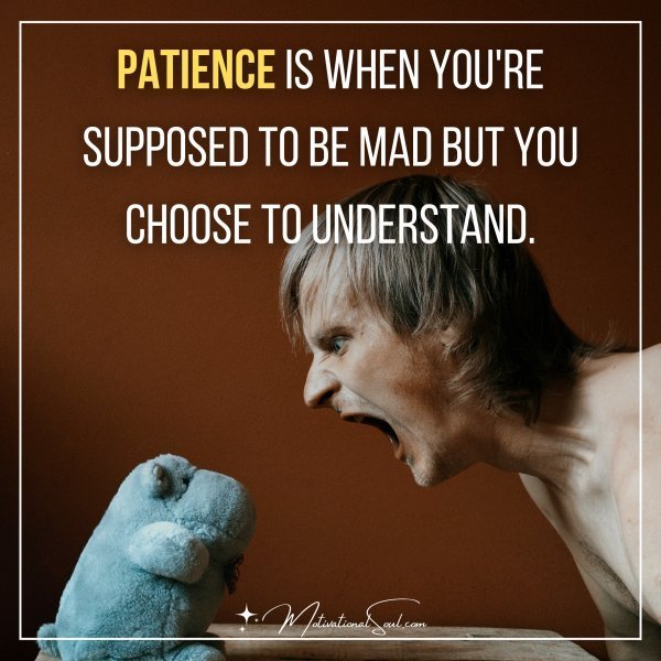 Quote: Patience is when you’re
supposed to be mad but you