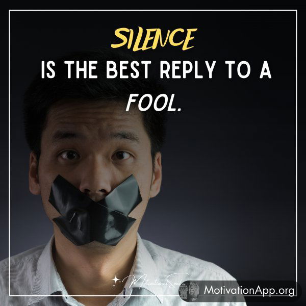 SILENCE IS THE BEST REPLY TO A FOOL.