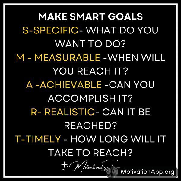 MAKE SMART GOALS