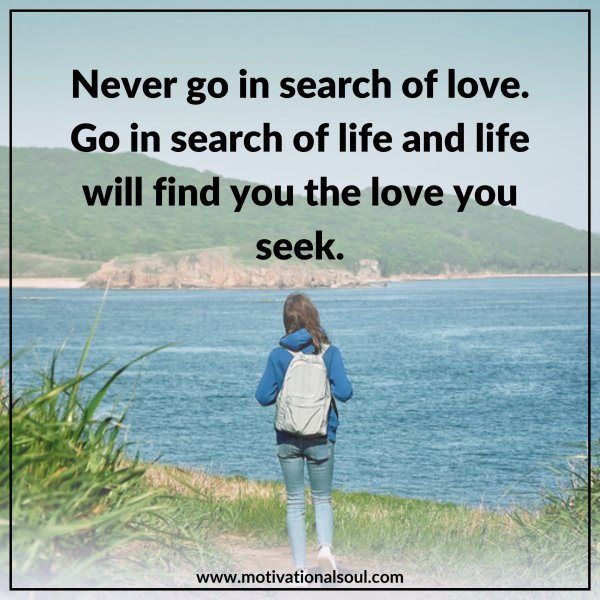 Never go in search of love