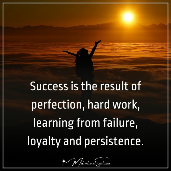 Quote: Success is the result of perfection, hard work, learning from failure