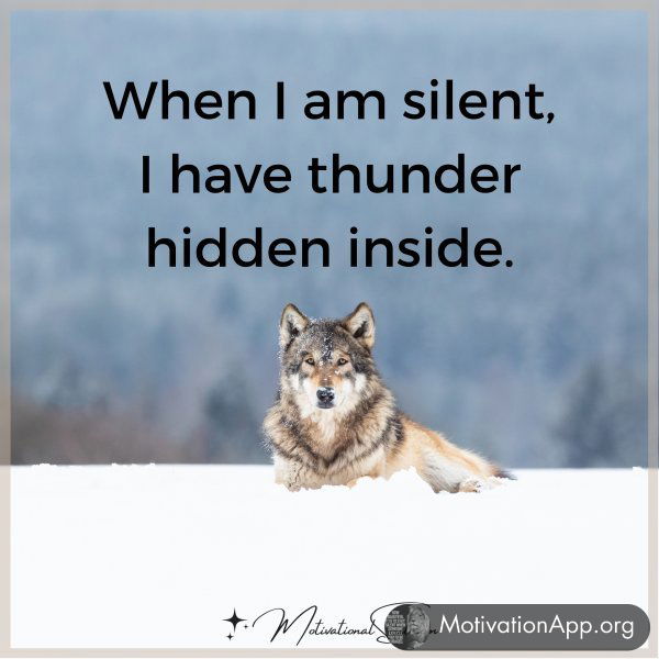 WHEN I AM SILENT