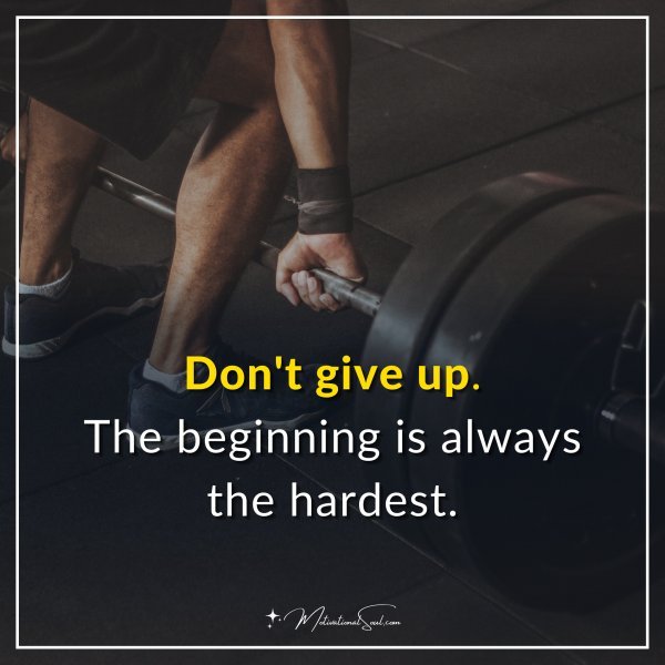 Don't give up. The beginning is always the hardest.