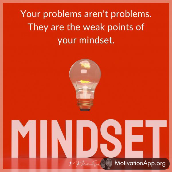 Your problems aren't problems. They are the weak points of your mindset.