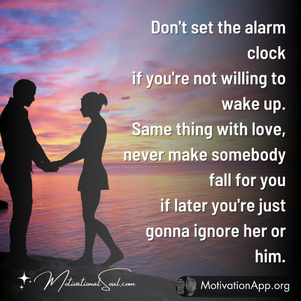 Don't set the alarm clock