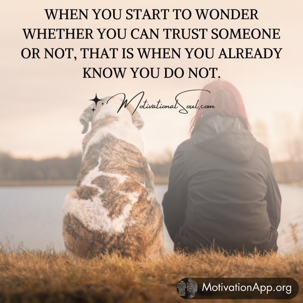 WHEN YOU START TO WONDER