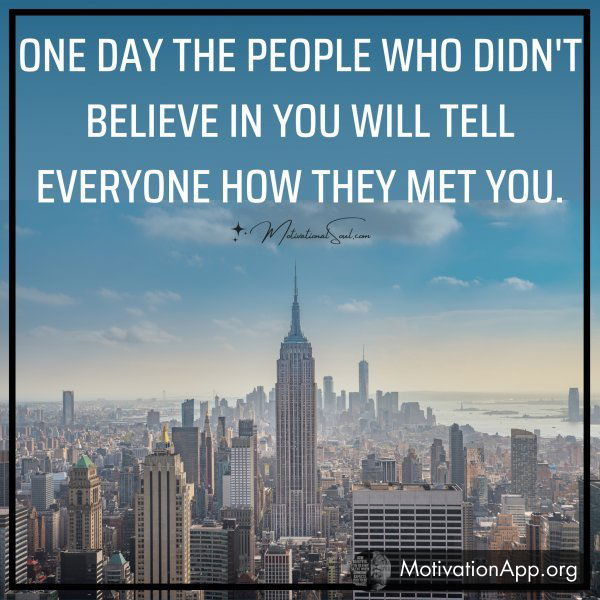 ONE DAY THE PEOPLE WHO