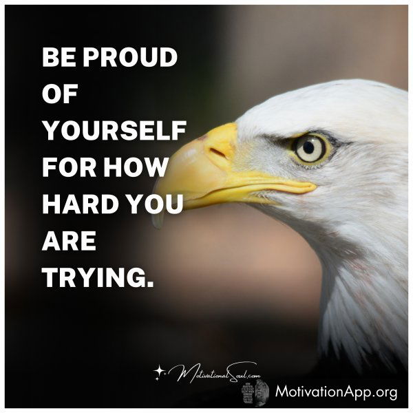 BE PROUD OF YOURSELF