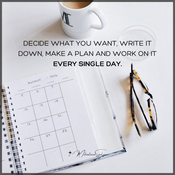 DECIDE WHAT YOU WANT