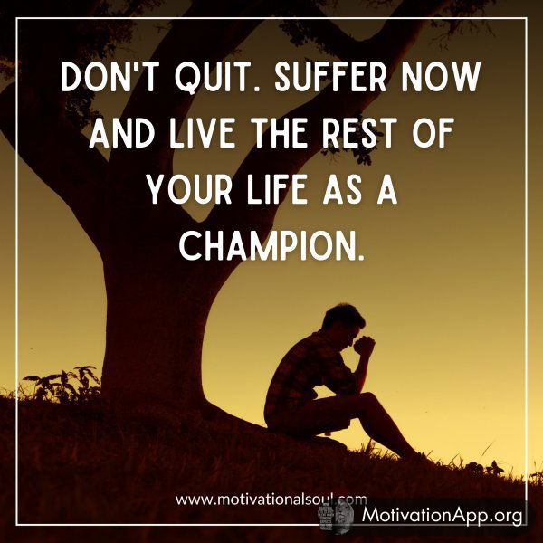 DON'T QUIT. SUFFER NOW AND