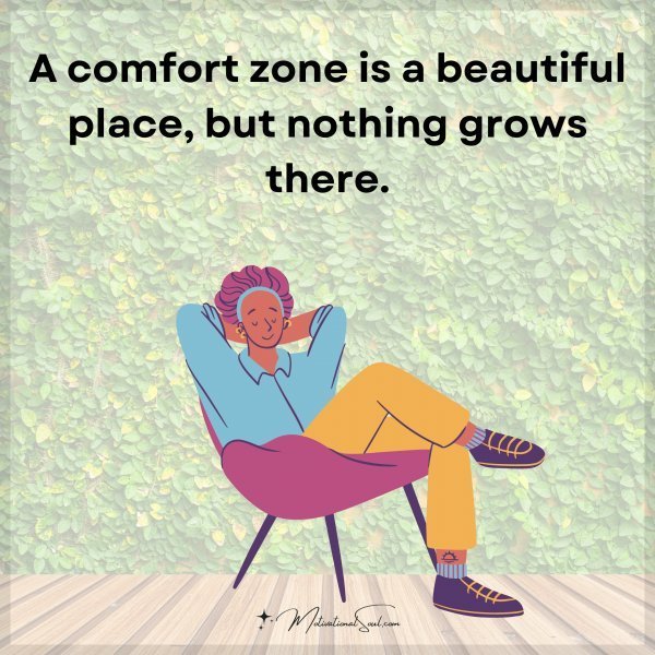 Quote: A comfort zone is a beautiful
place, but nothing grows there.