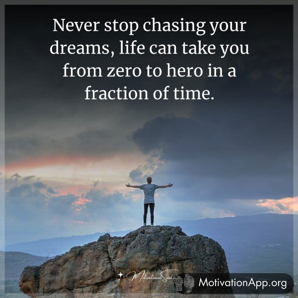 NEVER STOP CHASING YOUR