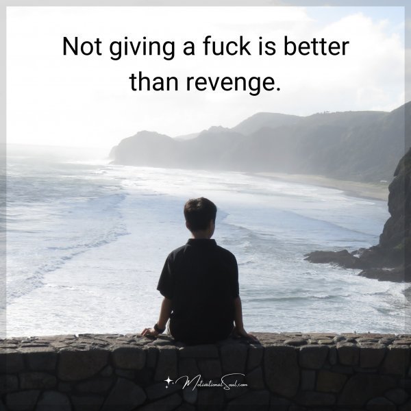 Quote: Not giving a fuck is better than revenge.