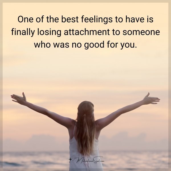 Quote: One of the best feelings to have is finally losing attachment to