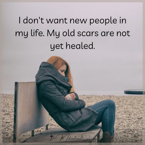 I don't want new people in my life. My old scars are not yet healed.
