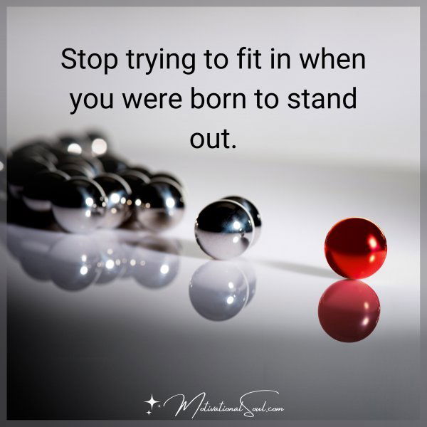Stop trying to fit in when you were born to stand out.