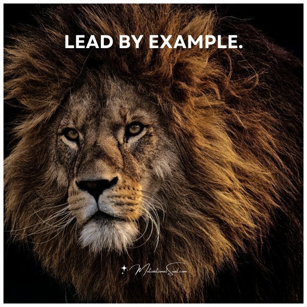 Quote: LEAD BY EXAMPLE.