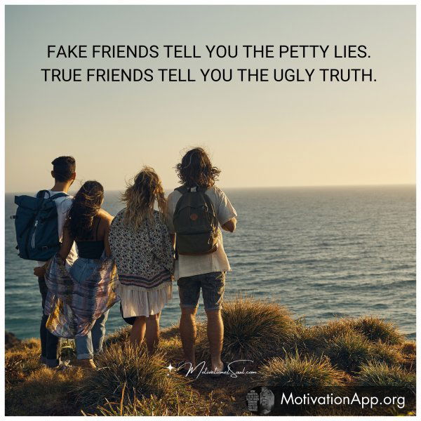 FAKE FRIENDS TELL YOU THE PETTY LIES.