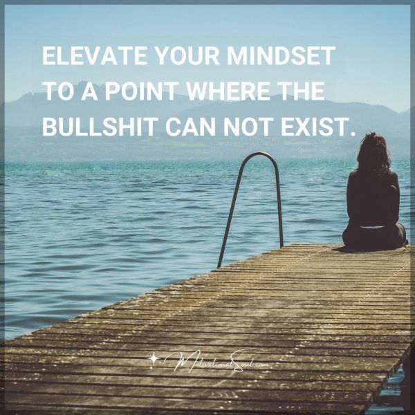 ELEVATE YOUR MINDSET TO A POINT WHERE THE BULLSHIT CAN NOT EXIST.