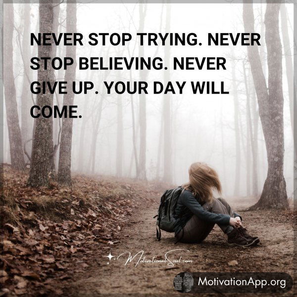 NEVER STOP TRYING.