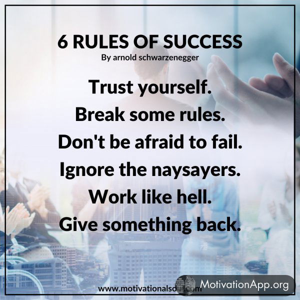 6 RULES OF SucCESS