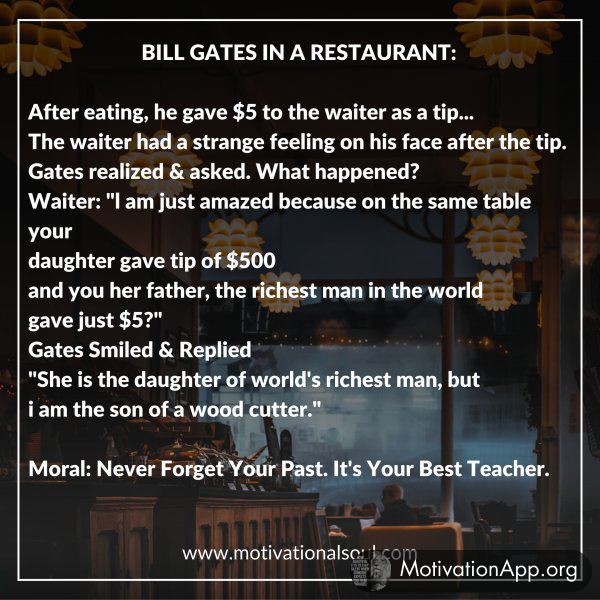 BILL GATES IN A RESTAURANT: