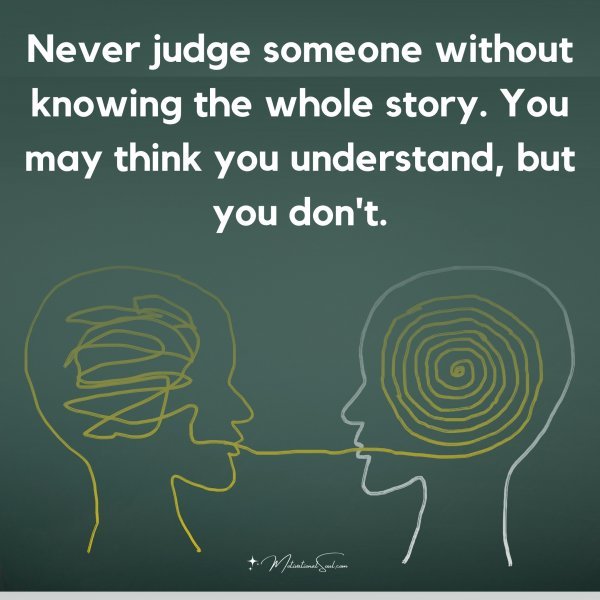 Never judge