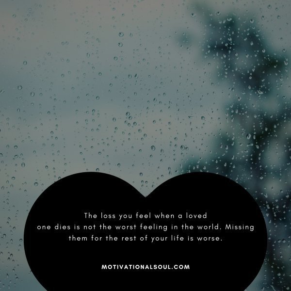 Quote: The loss you
feel when a loved
one dies is not the