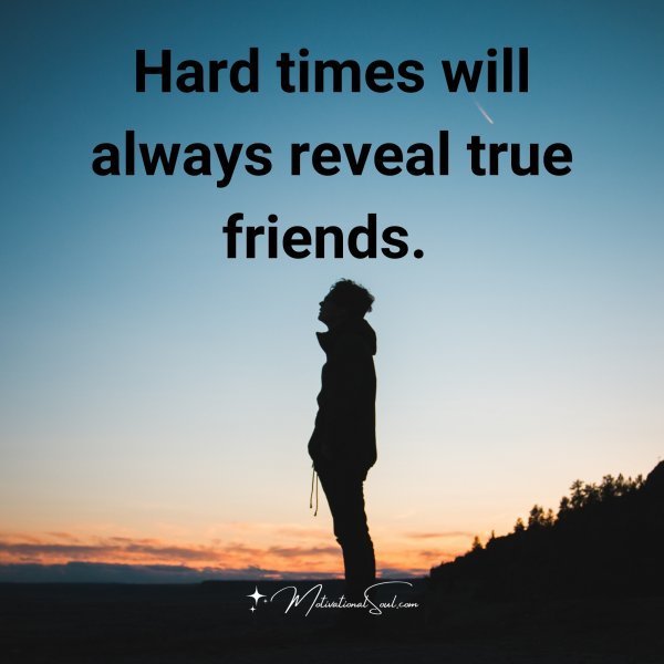 Quote: Hard times will
always reveal true
friends.
、