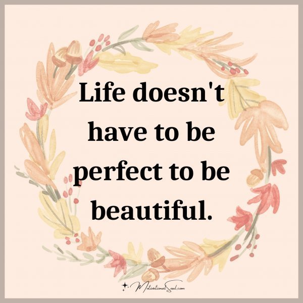 Quote: Life doesn’t have to be perfect to be beautiful.