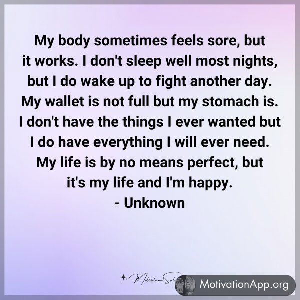 My body sometimes feels sore